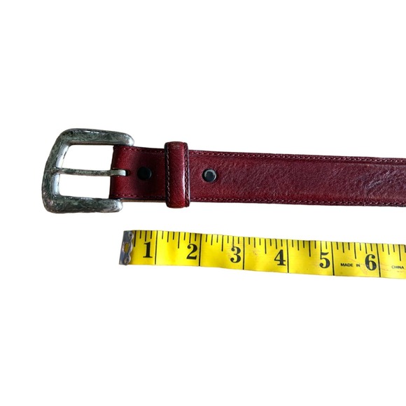 Tony Lama Womens Burgundy Leather Belt 5 Holes Size 36 main image 2